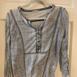 jane and delancey navy and white stone wash top